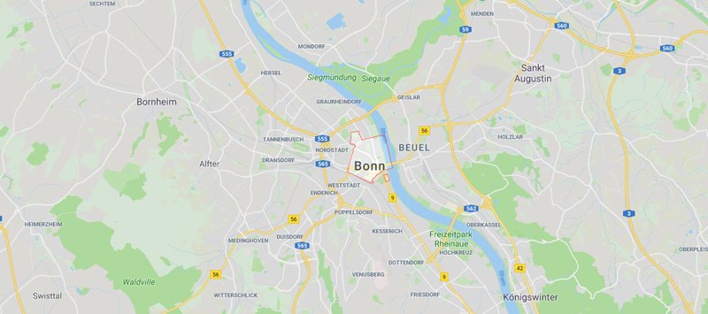 Kartenausschnitt Bonn