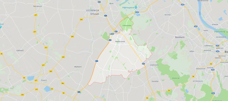 Kartenausschnitt Weilerswist