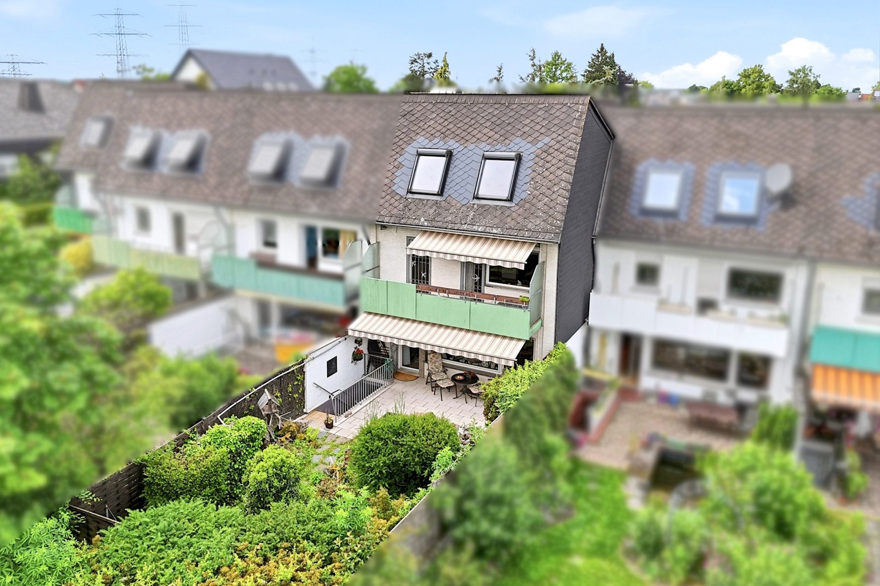 Gütelhöfer Immobilien - Immobilienangebot - Meckenheim - Alle - Familienidylle! Solides Reihenmittelhaus mit Einbauküche, Garage, Balkon, Garten und Kaminzimmer